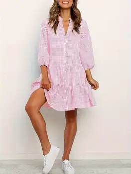 10 best sales sukienka w kratkę gingham damska - №6