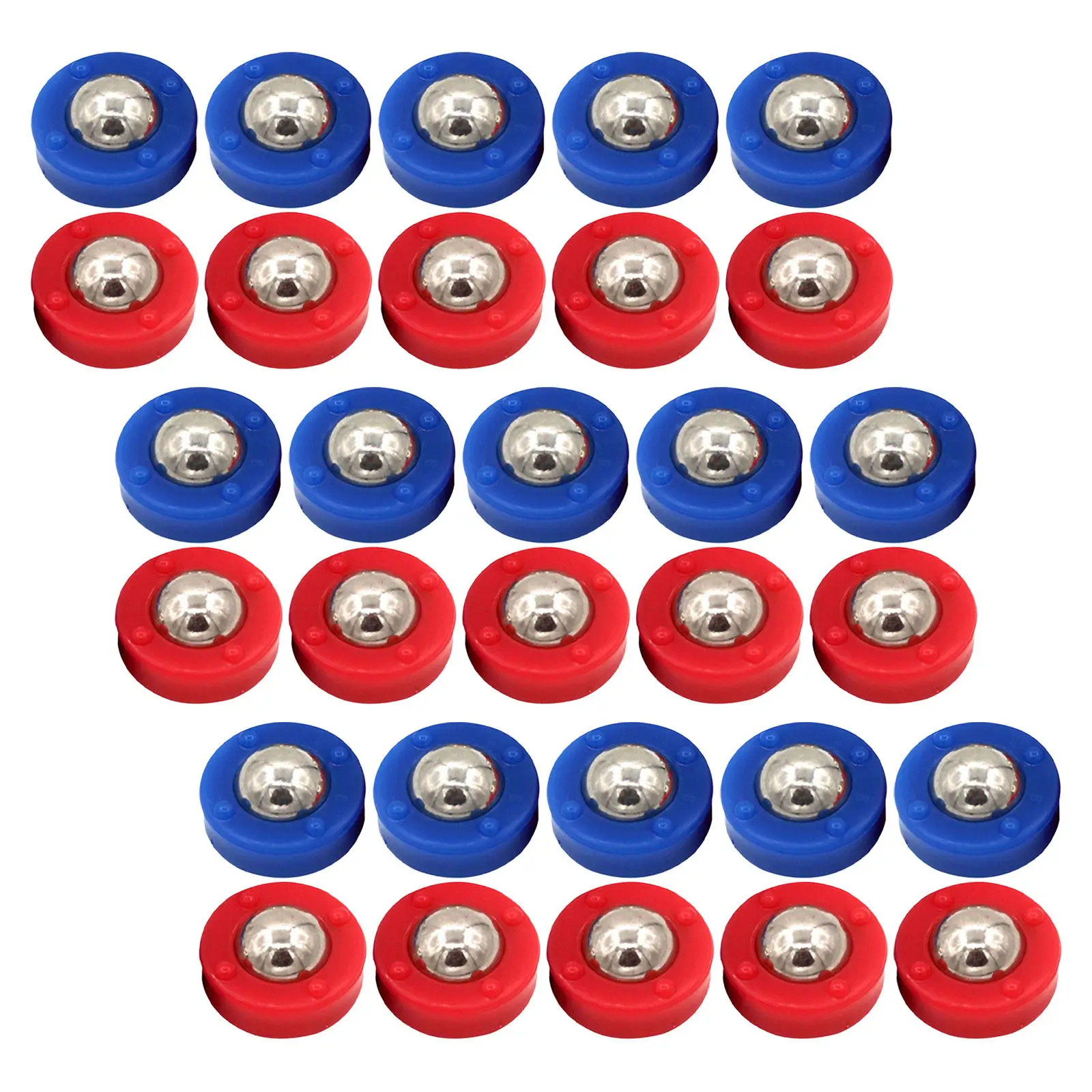 30Pcs Tabletop Shuffleboard Pucks Replacement Rollers Mini Curling Sliders Wearresistant Steel Plastic Smooth Gameplay Family
