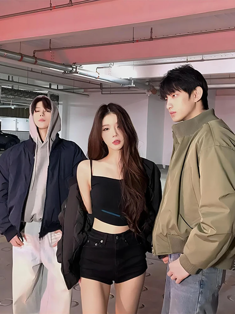 

ort Bomber Jaet Cotton Padded Flight Jaet Men's Winter Outerwear Loose Fit Polyester Filling Long Sve Zipper Closure