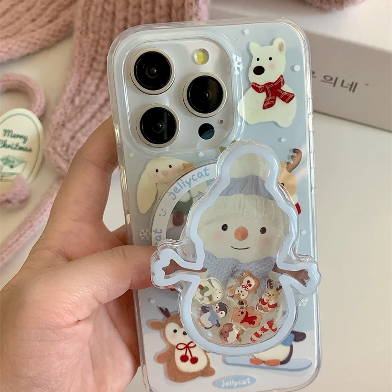 

Korea Quicksand Snowman Penguin Magnetic Holder Grip Tok Griptok Phone Holder Stand Support For iPhone For Pad Magsafe Smart Tok