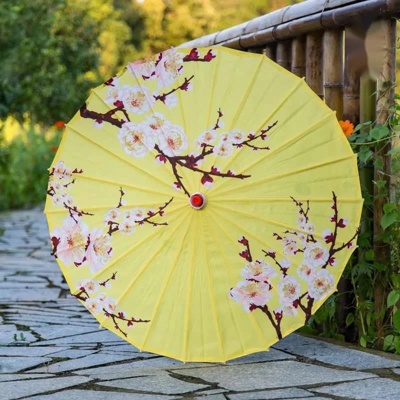Wodoodporne parasol plażowy deszczowe damskie Prop dekoracje sufitu naoliwiony papier jedwabny parasol frędzle impreza typu Cosplay parasol przeciwsłoneczny ślubne