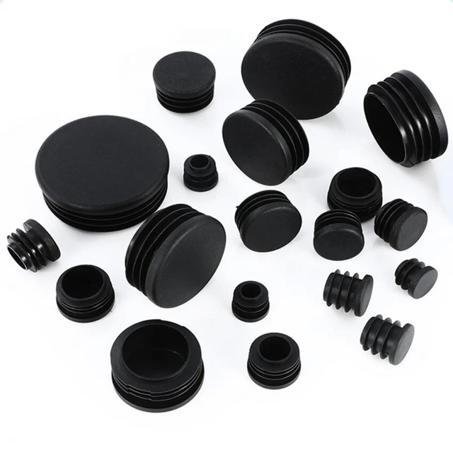 Plastikowa czarna okrągła zatyczka do rur PE 12 14 16 19 20 22 25 28 30 ~ 76 mm Krzesło Antypoślizgowe podkładki pod stopy Pokrywa uszczelniająca 2-20 szt.