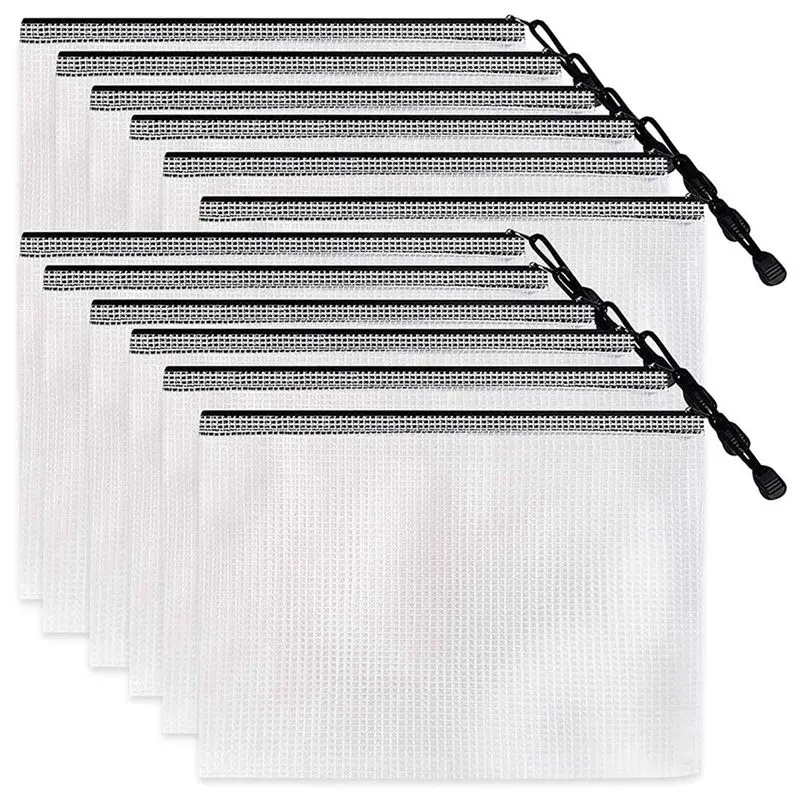 

Superior-24 Pcs Zipper File Bag A4 Zipper Mesh Bag Board Game Storage Bag PVC File Bag Office Supplies Storage Bag (34Cmx24cm)