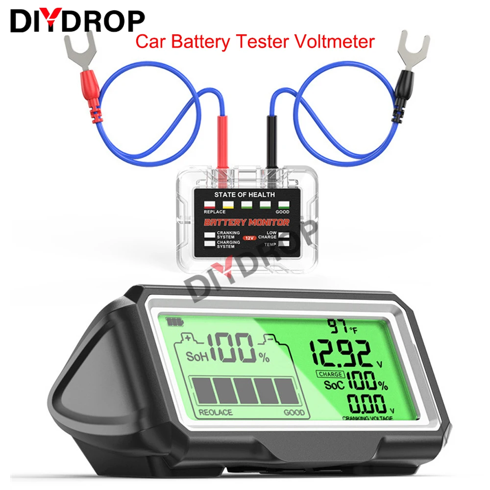 BM200 PRO 12V Car Battery Capacity Tester Monitor LED Display Waterproof SOH SOC Battery Charge Health Analyzer Auto Tester Tool