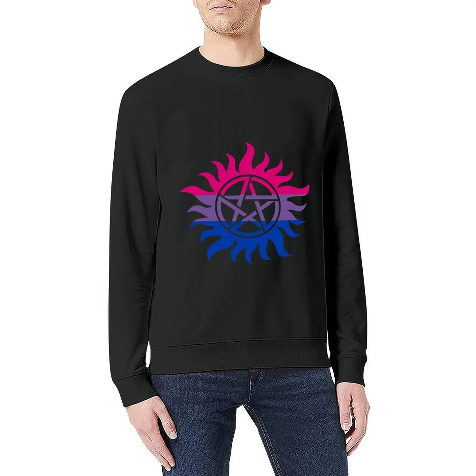 Sudadera sobrenatural anti-posesión con bandera Bisexual, ropa de anime, chándales, sudadera para hombre de Otoño Invierno
