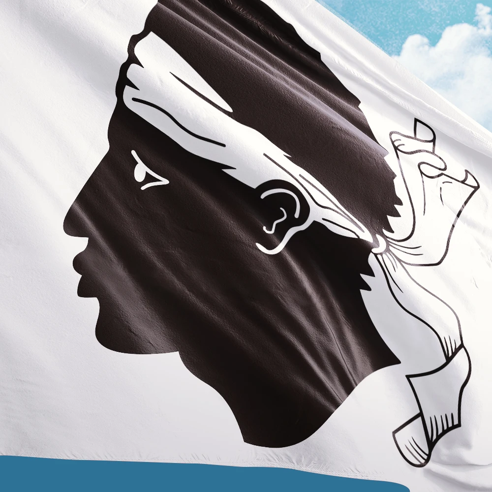 France Corsica Flag 3ft X 5ft Polyester Banner Flying 90* 150cm Double Penetration Custom Outdoor Indoor Double Stitching