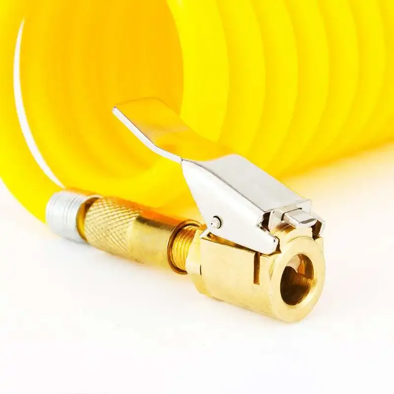 8mm Tyre Wheel Valve Portable Inflatable Pump for Car Tire Air Chuck Inflator Pump Valve Connector Clip-on Adapter Car Brass