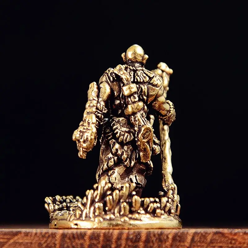 Brass‑aged Druid Forest Mage Miniature Wargaming Figure Soldier Warrior Figurine Model DIY Decoration Craft Gift