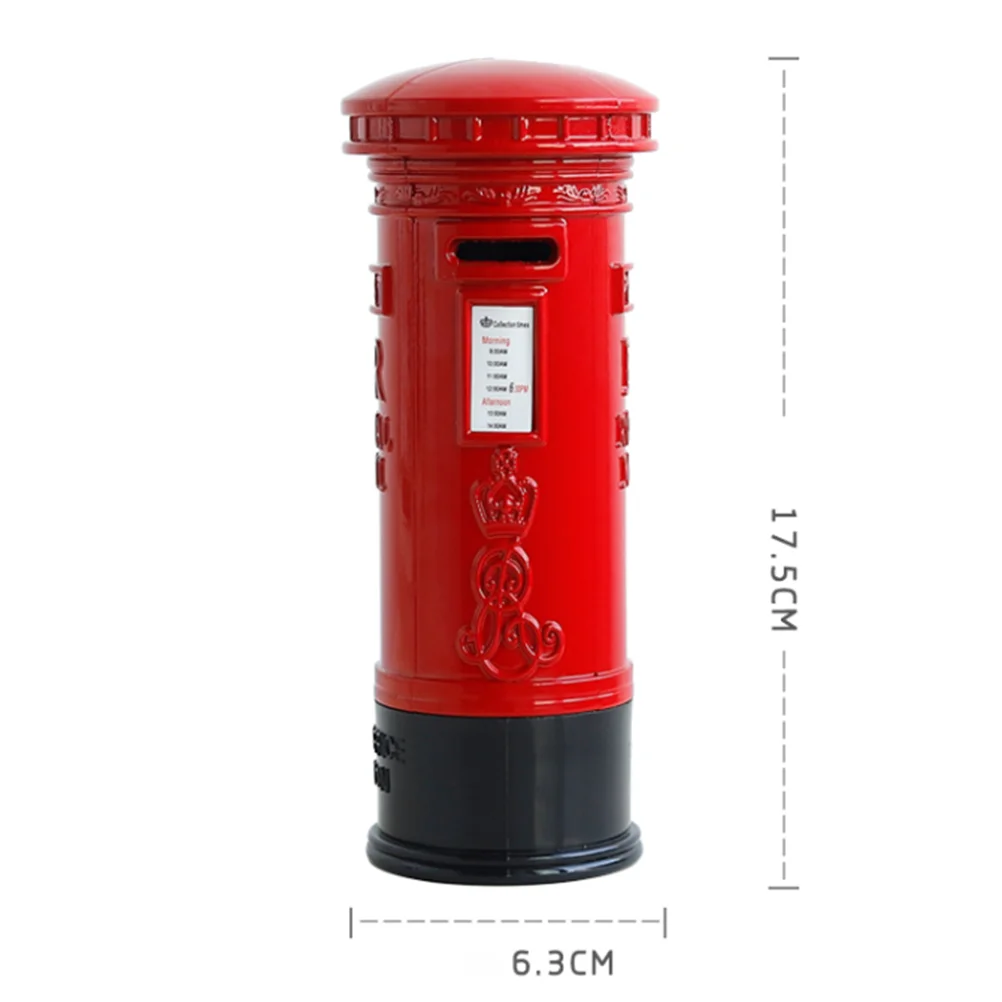 Piggy Bank British Pillar Box Vintage Piggy Bank With High Capacity Coin Money Safe Box Kids Gifts (Mailbox)