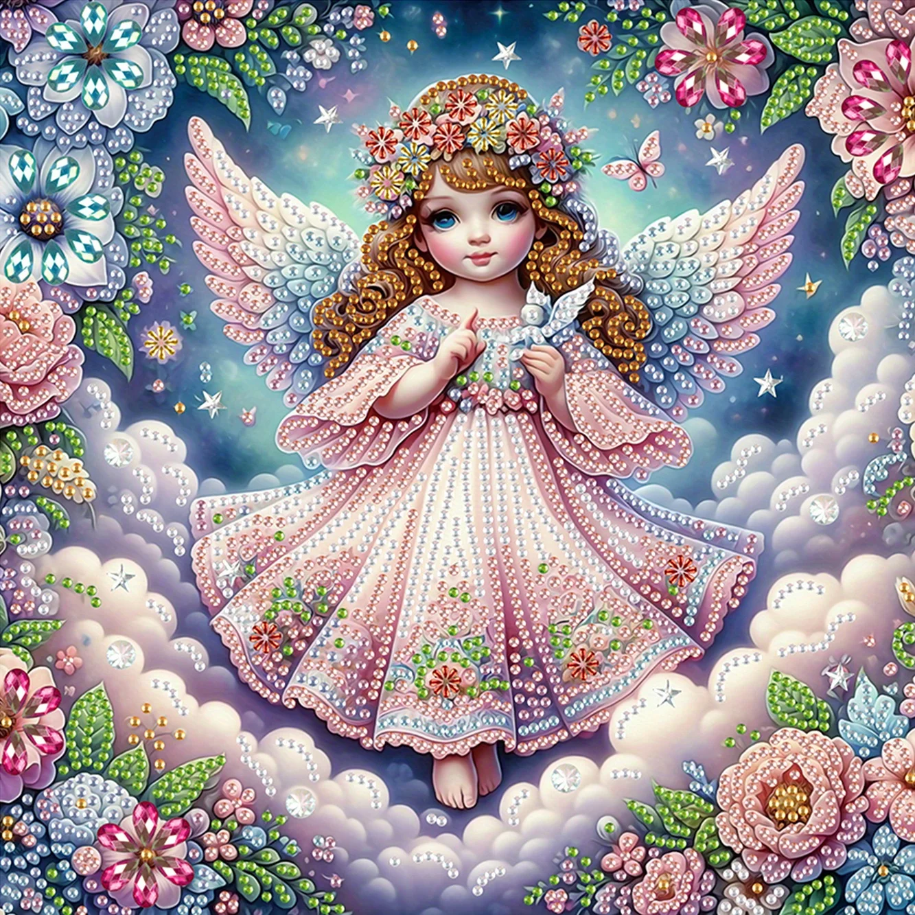 DIY Flower Angel 5D Special Shape Diamond Art Kits for Begin