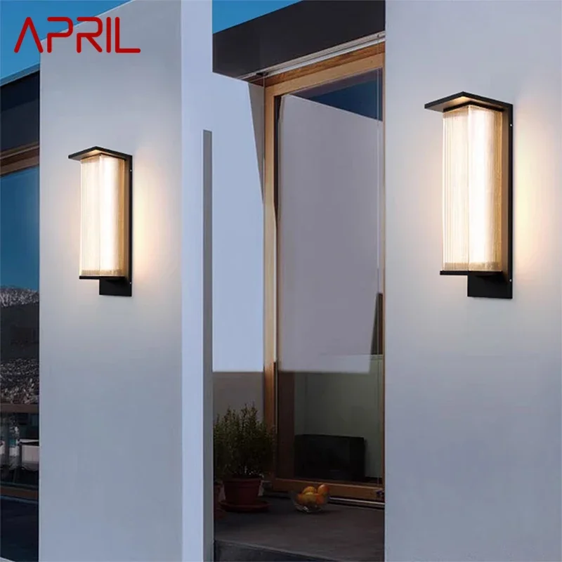 

APRIL Contemporary Solar Outdoor Waterproof Wall Lamps Simplicity Creative Balcony Hallway Courtyard Villa Gate Hotel