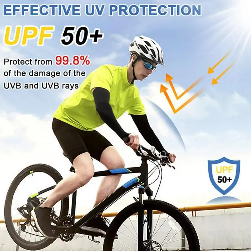 Penutup Lengan Pendingin Uniseks Olahraga Lari Perlindungan UV Matahari Luar Ruangan Pria Memancing Bersepeda Lengan Lengan Sutra Es Sejuk