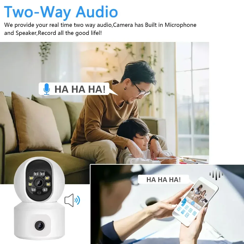 Imagem -02 - Câmera de Vigilância Smart Home Security Video Monitor Baby Babá Pet Vigilância Cam Icsee Dual Lens Wifi ip Cctv 360 Ptz Novo