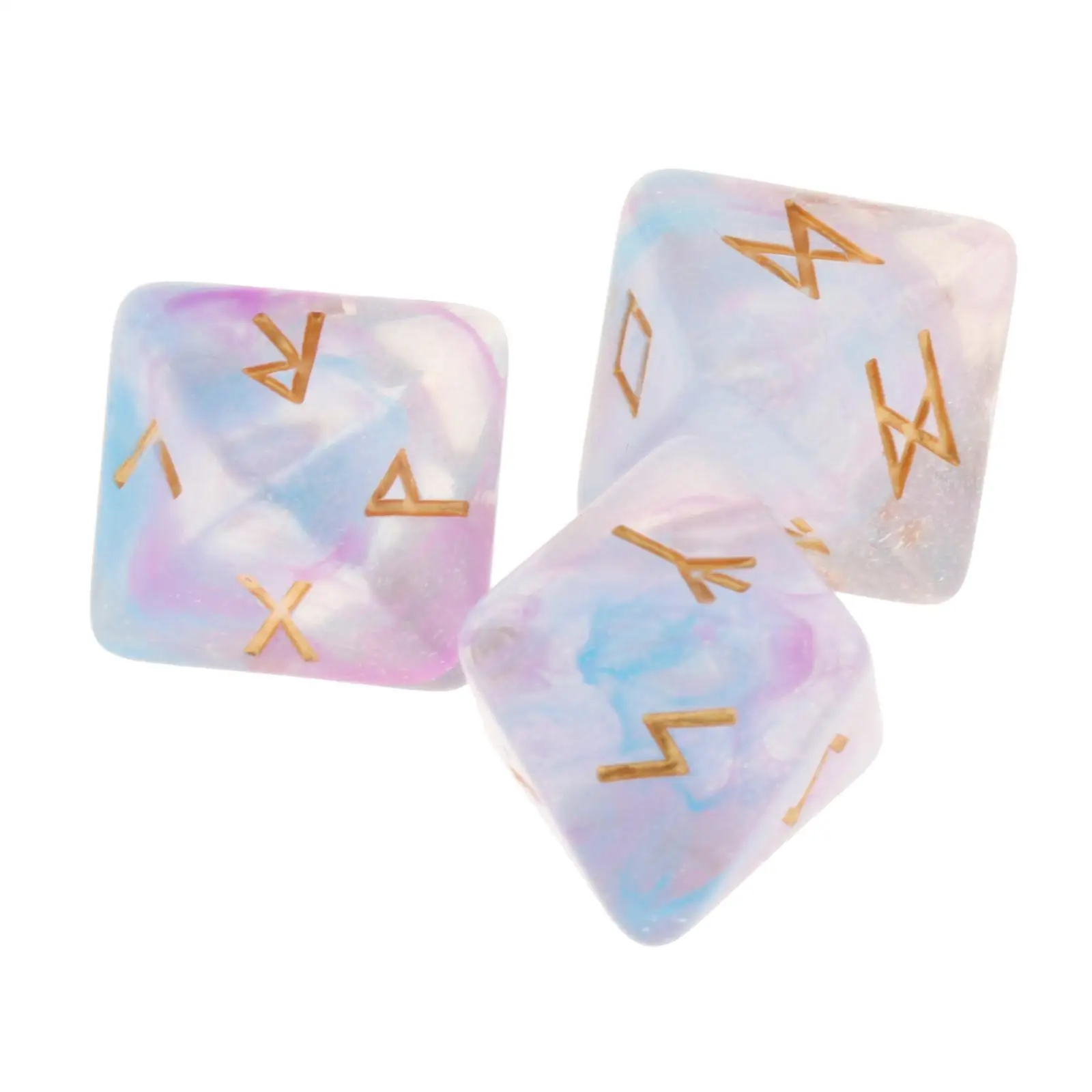 3xDurable Sky Rune Tarot Exquisite Divination Dice for Table Games Game Dice Style 3 with bag
