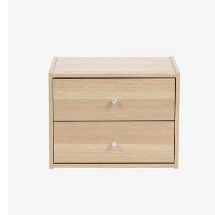 Flat Pack Bedroom Furniture 2 Drawers Floating Wooden Nightstand Shelf