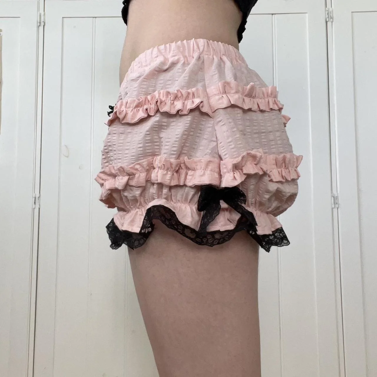 Pantaloncini da donna estivi con volant in pizzo Pantaloncini a strati Pantaloni da zucca vittoriani Mutandine Pantaloncini da bottino Pantaloncini di sicurezza