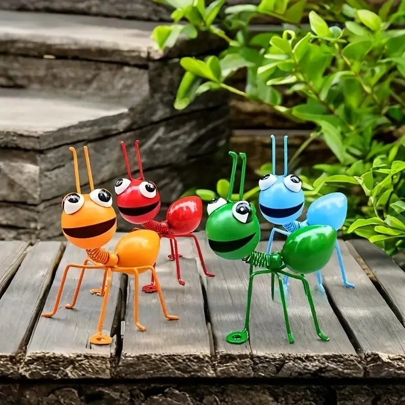 

1/4 шт. металлические скульптуры муравьев для забора, газона и гостиной – 3D-декор, настенное украшение, новинка 2026 года