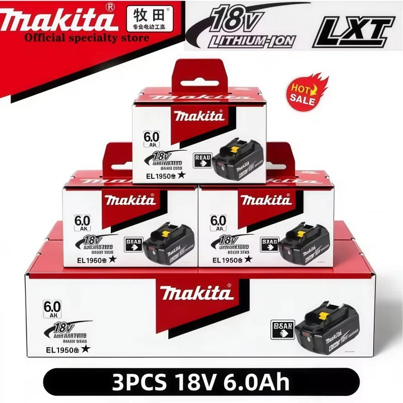 100% Original Makita 6Ah für Makita 18V Akku BL1860B BL1840 BL1830B BL1850B BL1850 BL1860 BL1815 Ersatz-Lithium-Akku
