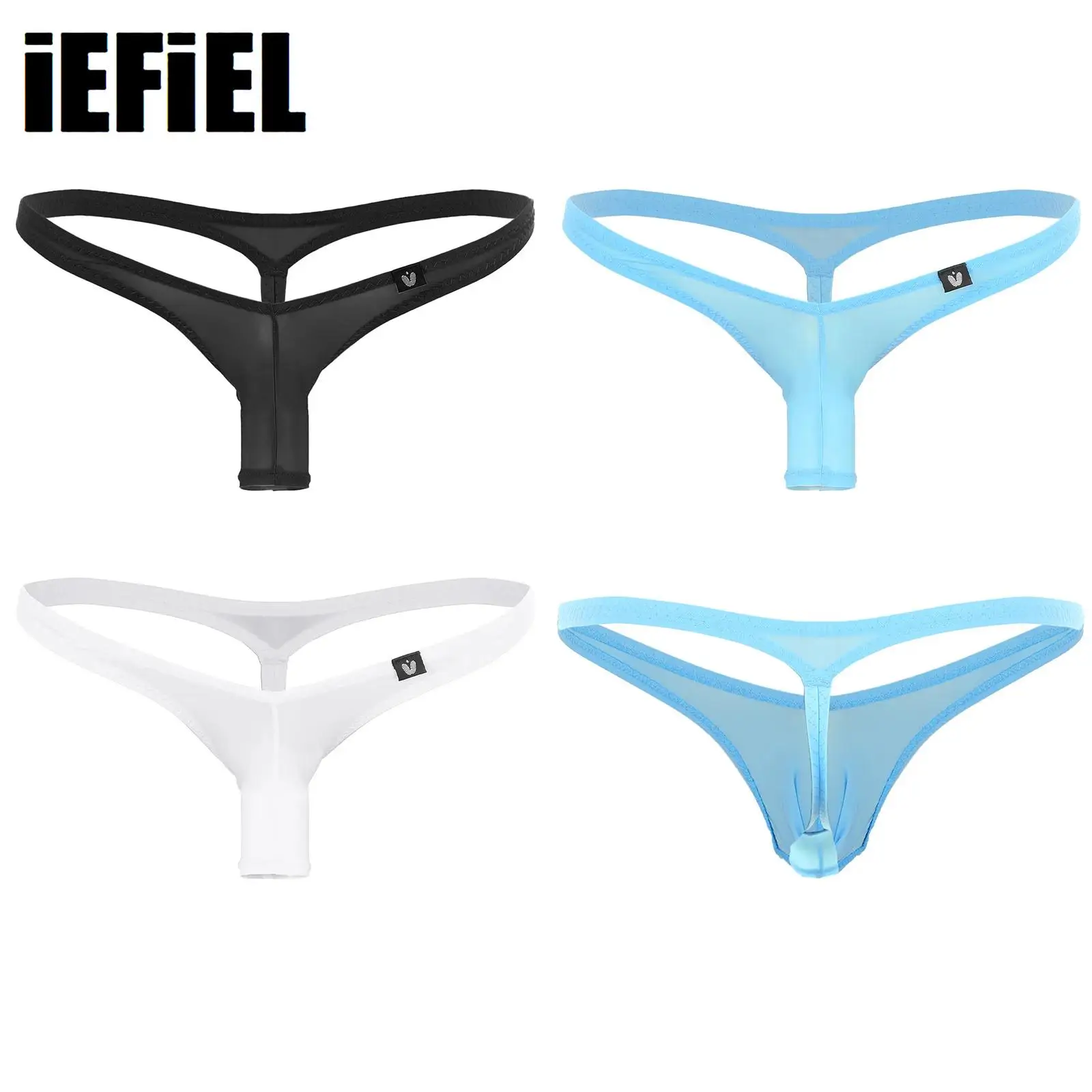 

Men Soft Comfortable G-string Stretchy Thin Open Sheath Underwear with Double Straps Behind The Hip