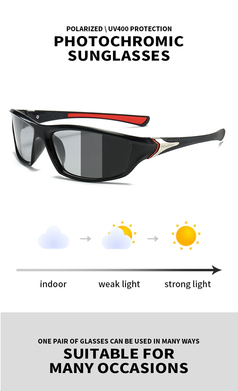 Photochrome Polarisierte Sport-Vintage-Sonnenbrille für Männer und Frauen Angeln Radfahren Autofahren Bergsteigen Sport Retro Sonnenbrillen – Detail 2