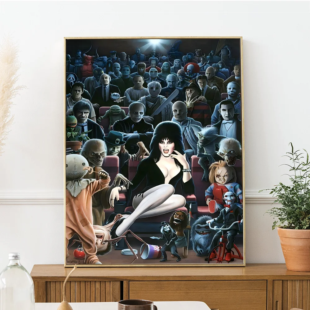 إلفيرا عشيقة الظلام ملصقات الفيلم الكلاسيكي HD جودة ملصق جدار الفن اللوحة دراسة الشمال ديكور المنزل #5