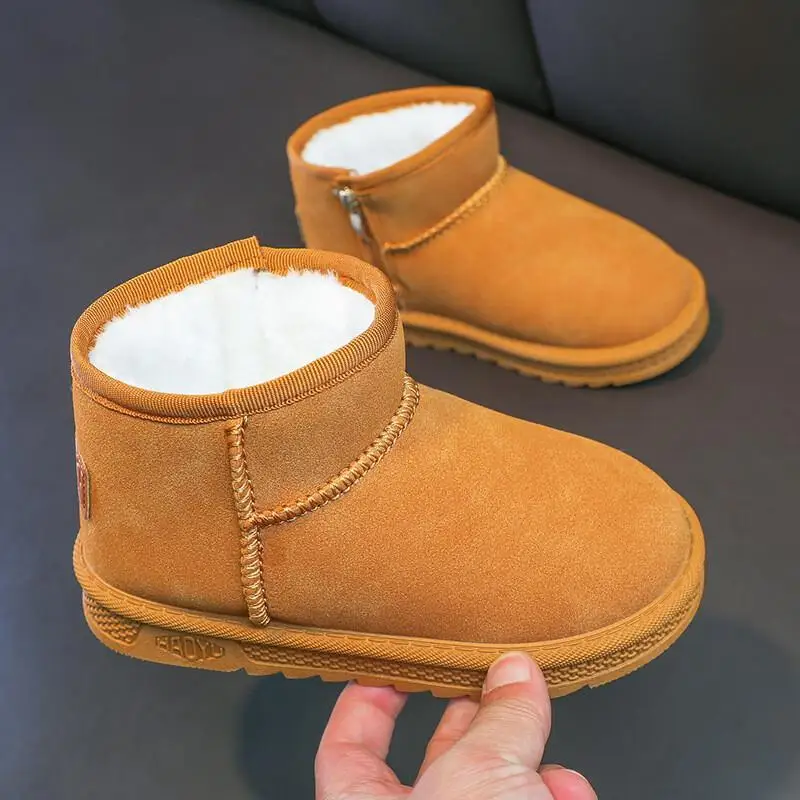 

Kawaii Casual Coat Set Fashion Children S Clothing Girls Boots Winter Plush Thick Boots Kids Shoes Non Slip Big Cotton