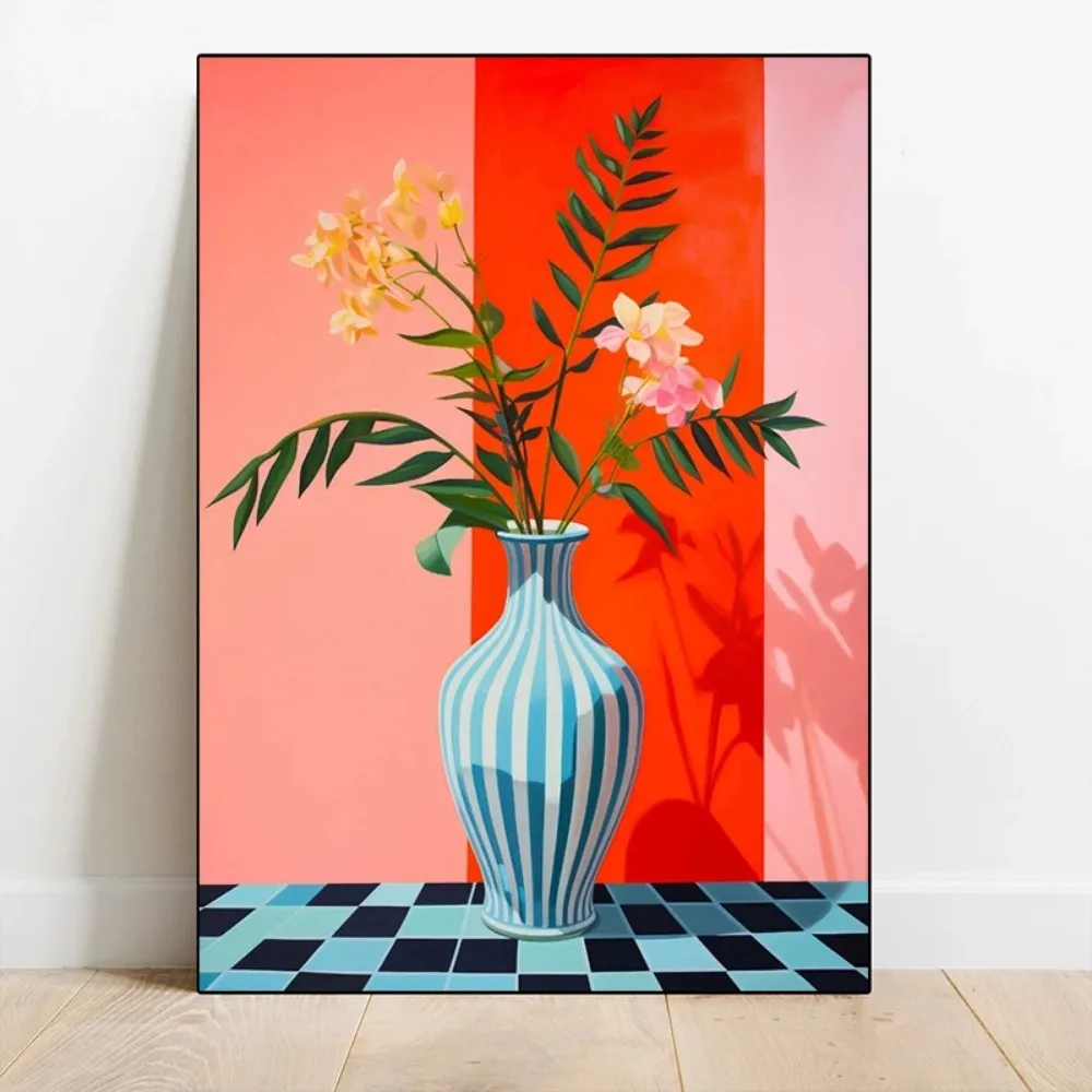 Vintage Cactus Posters and Prints Modern Colourful Botanical Flower Vase Canvas Painting Wall Art Pictures for Room Home Decor