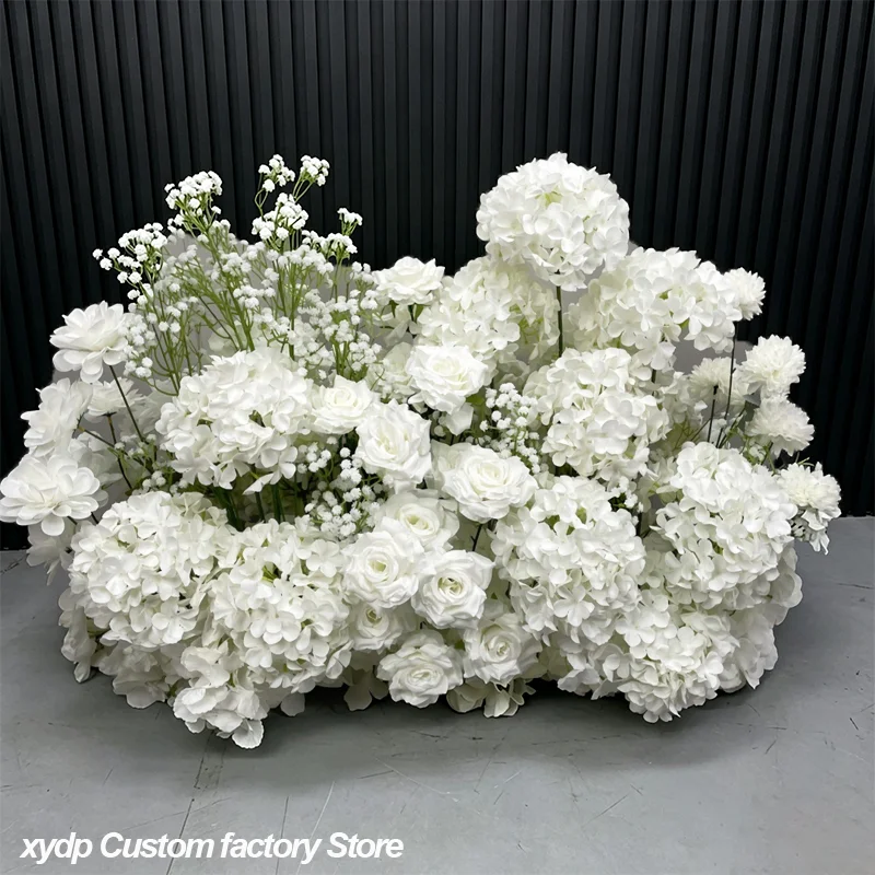 5D Maßgefertigte Künstliche Rosen-Hortensien Hochzeitsdekoration Bodenblumenreihe Hintergrunddekoration Wegführung Blumenball Party Bühnenrequisiten – Detail 8
