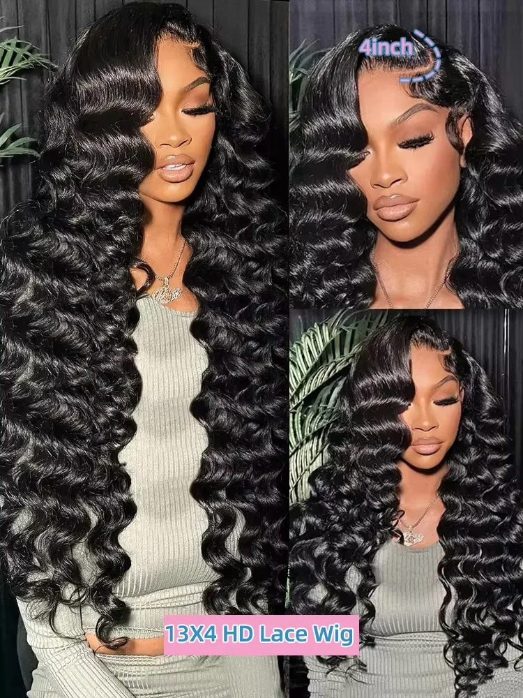 30 Inch Loose Deep Wave 13x4 HD Lace Frontal Human Hair Wig Brazilian Remy Curly Wigs Human Hair Lace Front Wig Pre Plucked