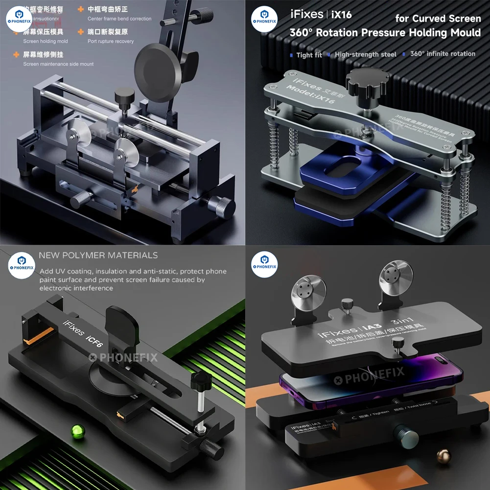 iFixes iCF6 IA3 iX16 Phone Screen Separator NO Heat Mid Frame Correction Clamp Pressure Retaining for Phone LCD Opening Repair