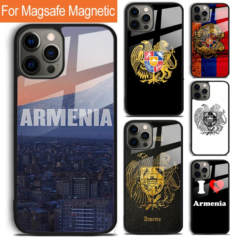 Armenia Albania Russia flag Emblem Phone Case For iPhone 16 15 14 13 12 11 Pro Max Plus Magsafe Magnetic Wireless Charging Cover