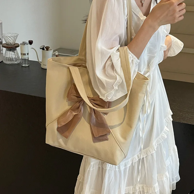 

Chic 2025 Bowknot Tote Bag for Women, Elegant Top Handle Sling with Secure Zip, Fashionable Crossbody Bag for City & Dating​