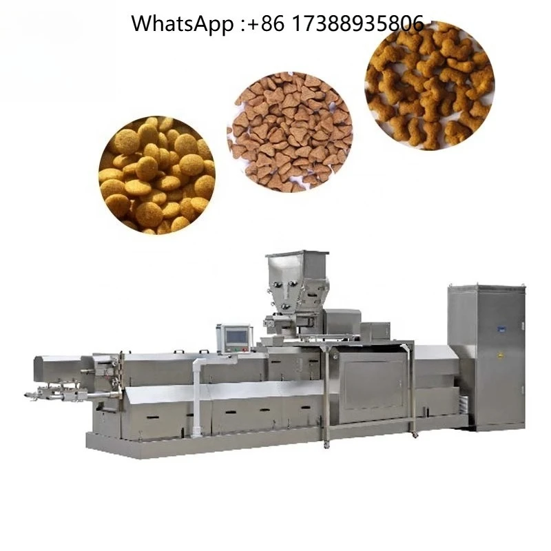 New Fully Automatic 100kg/h-6ton/h Pet Food Processing Extruder Equipment Dog/Cat Pet Food Plant Line Engine Motor PLC Pump Gear