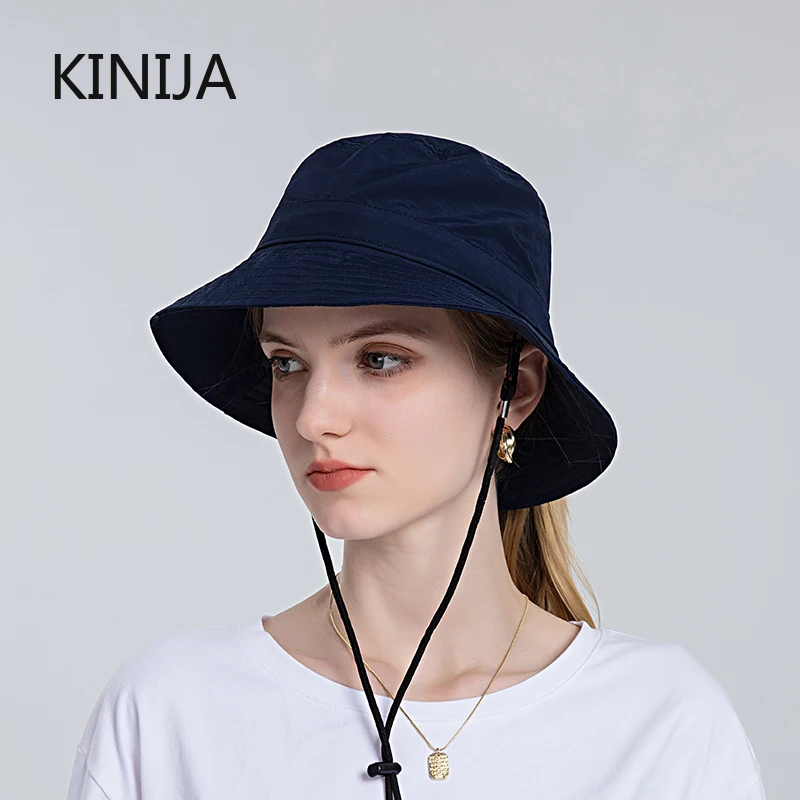 Men Bucket Hats Summer Sun Hats for Women Outdoor Beach Fishing Hiking UV Protection Visor Cap Foldable Short Brim Ponytail Hat