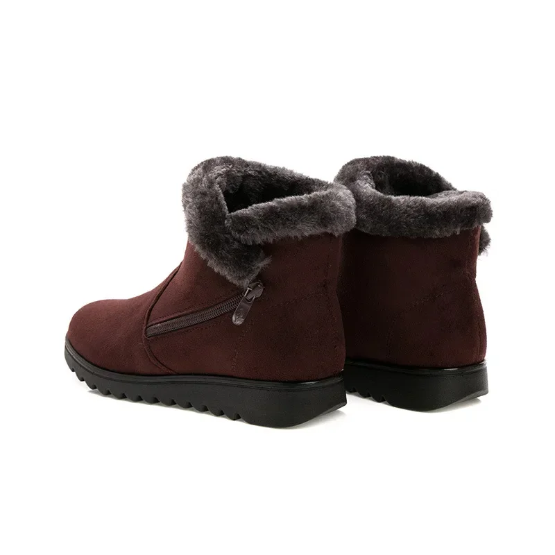 Stivali invernali da donna caldi scarpe da neve in peluche per donna caviglia Botas Mujer cerniera mocassini antiscivolo donna casual comfort