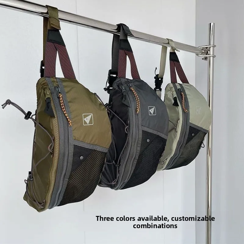 5L ex Outdoor Sports Bapa Nylon Material Wear-resistant Chest Bag Geometric Pattern Casual Sle for Cycling And Riding