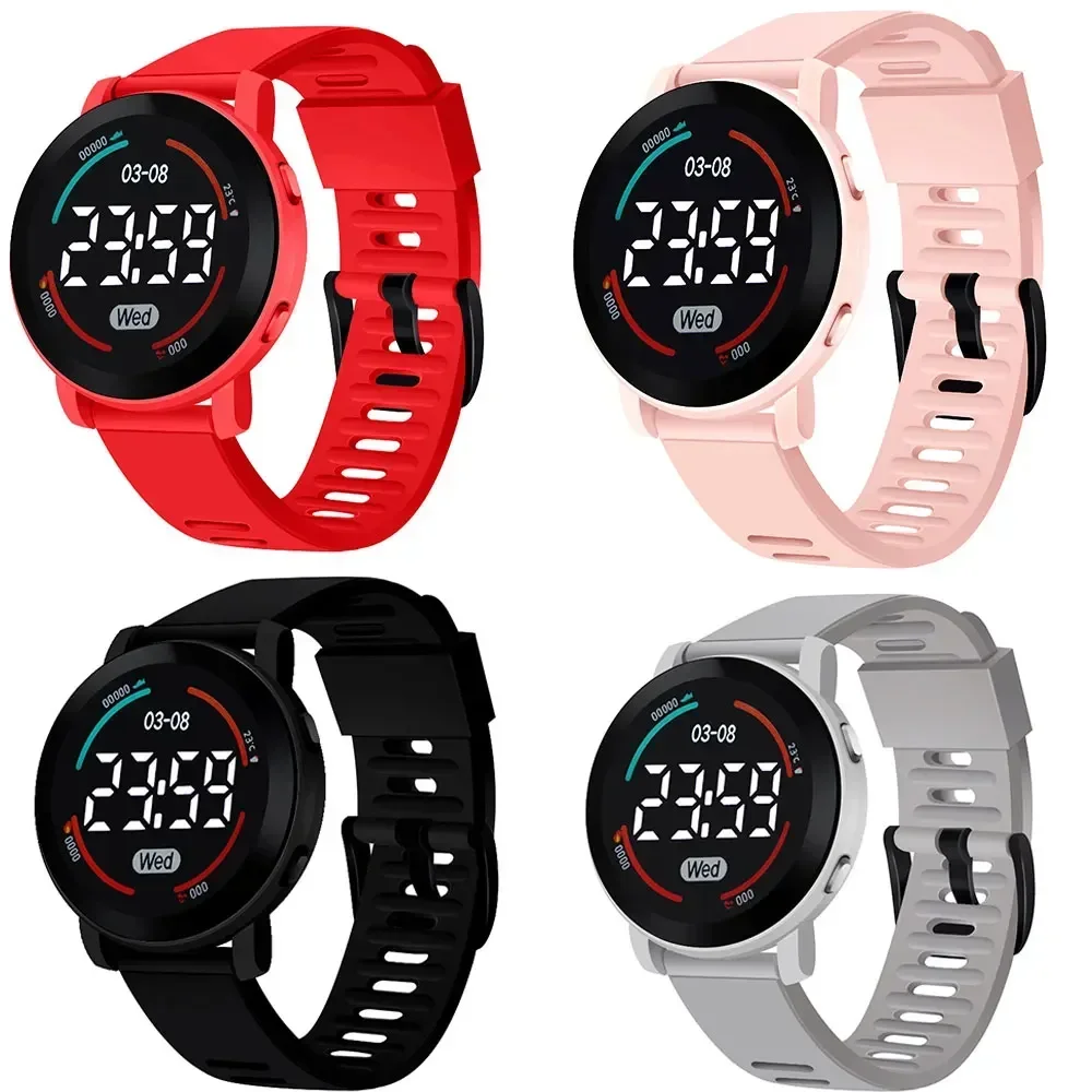 Crianças relógios luminosos à prova dwaterproof água esporte crianças relógio pulseira de silicone led digital relógio de pulso eletrônico para meninos gril reloj niño