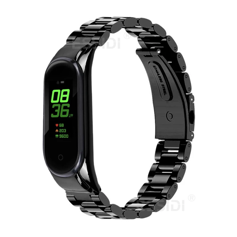 Stainless Steel Band Loop With Case For Xiaomi Mi Band 8 7 6 5 4 3 Metal Men Women Watch Bracelet Strap For Miband 8