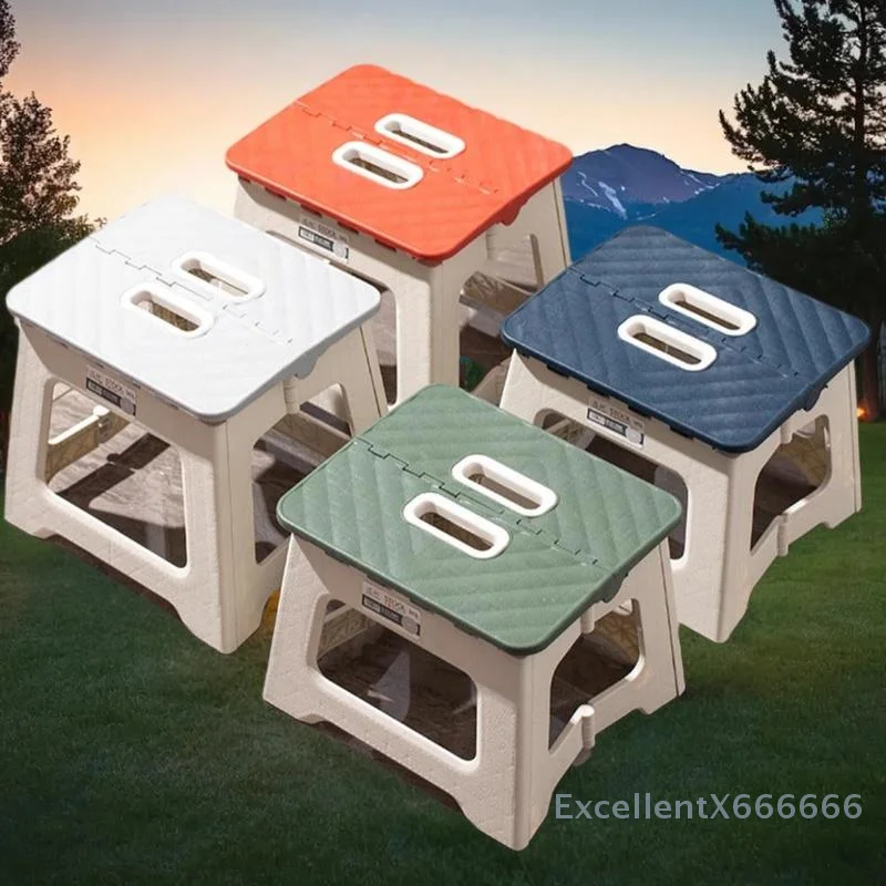 Lightweight Folding Bench, Durable Plastic Footstool for Multi Use, Kitchen Secure Grip