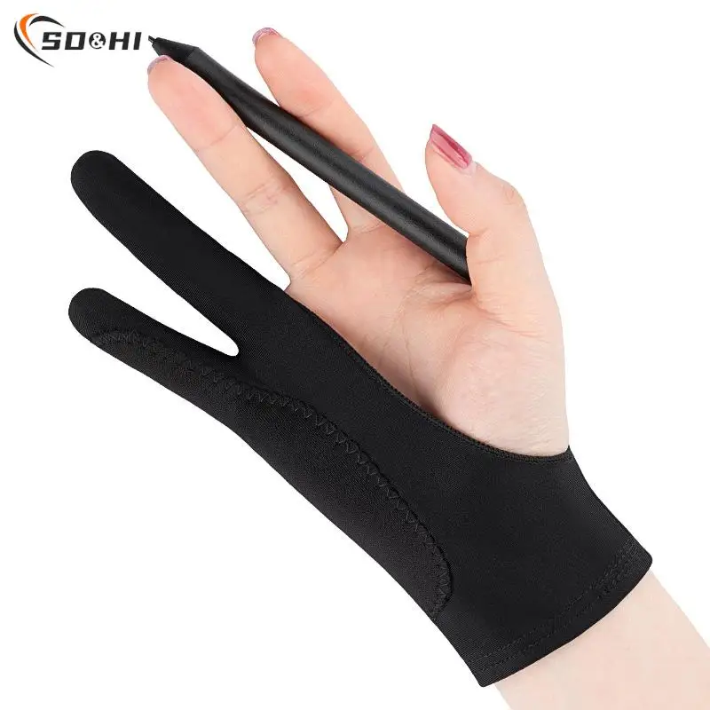 Anti-touch Two-Finger Hand Painting Gloves For Tablet Digital Board Screen Touch Drawing Anti-fouling Oil Painting Art Supplies