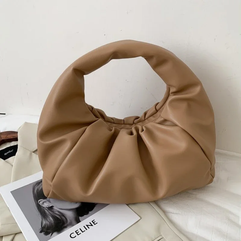 Top Handle Bags For Women Genuine Soft Leather Hand Bag Female New Clutch Purses Ladies Dumpling Shoulder Bag Large Pouch