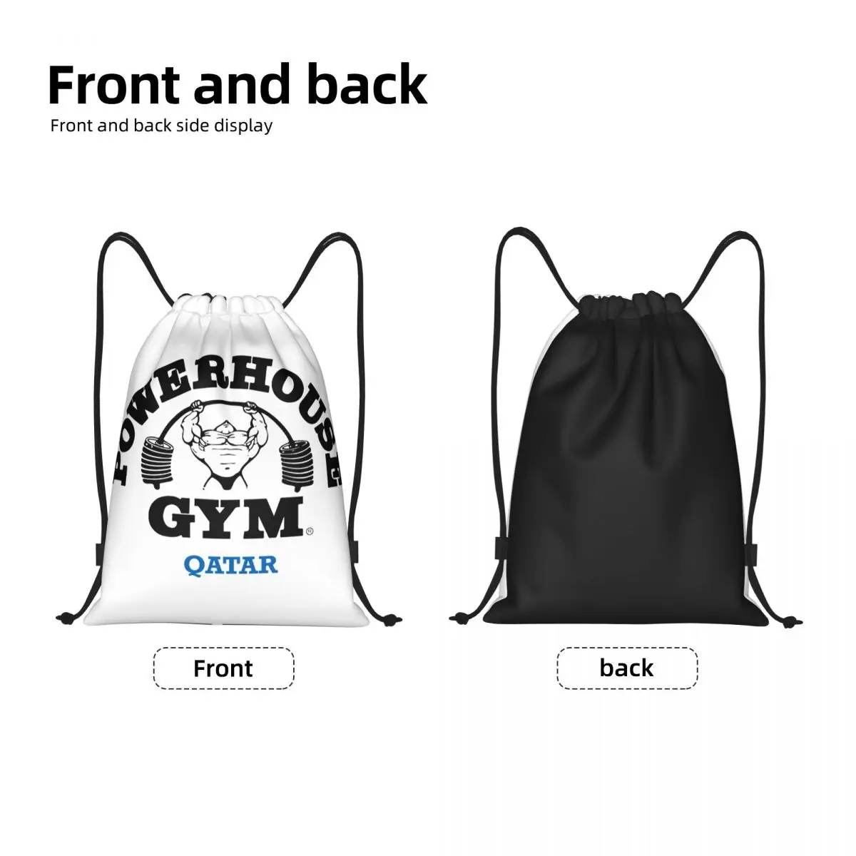 Powerhouse Gym Logo Drawstring Backpack Sports Gym Bag for Women Men Bodybuilding Fitness Shopping Sackpack