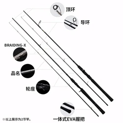 Caña de spinning Daiwa Crossfire 2026 fibra carbono para agua salada