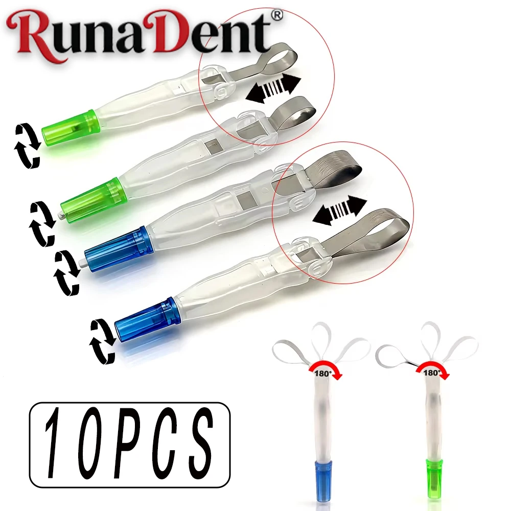 

10pcs Dental Sectional Matrix Ring System Fully Adjustable 180 with Preformed Standard and Curved Bands in 45 mm and 6 mm Sizes