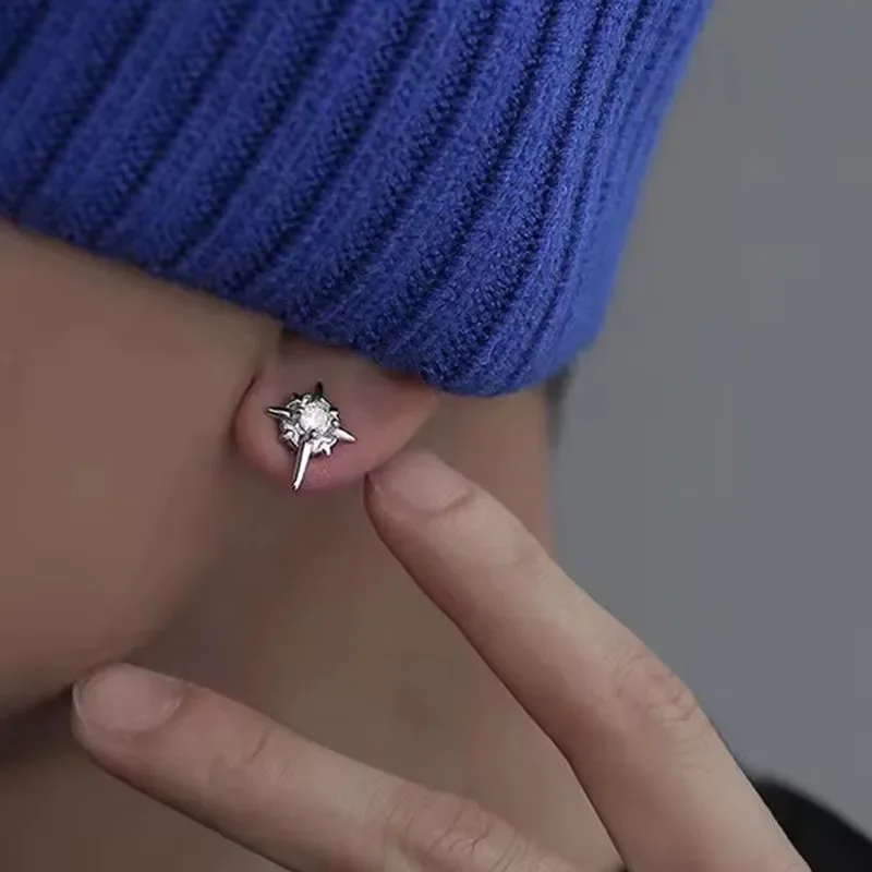 1 زوج الأزياء نورث ستار المغناطيس قرط كبس للرجال دون ثقوب الأذن أقراط النساء مجوهرات بسيطة الديكور اليومي هدايا الحفلات