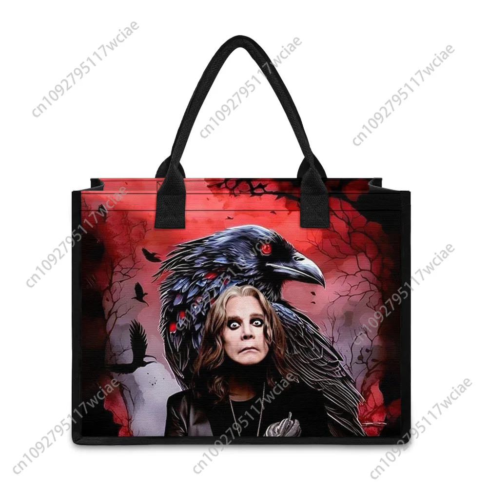 

Ozzy Osbourne Rock Band Custom Handbag Womens Canvas Bag rock star Personalized Tote Bag Shoulder Bag Travel Party Beach Gift