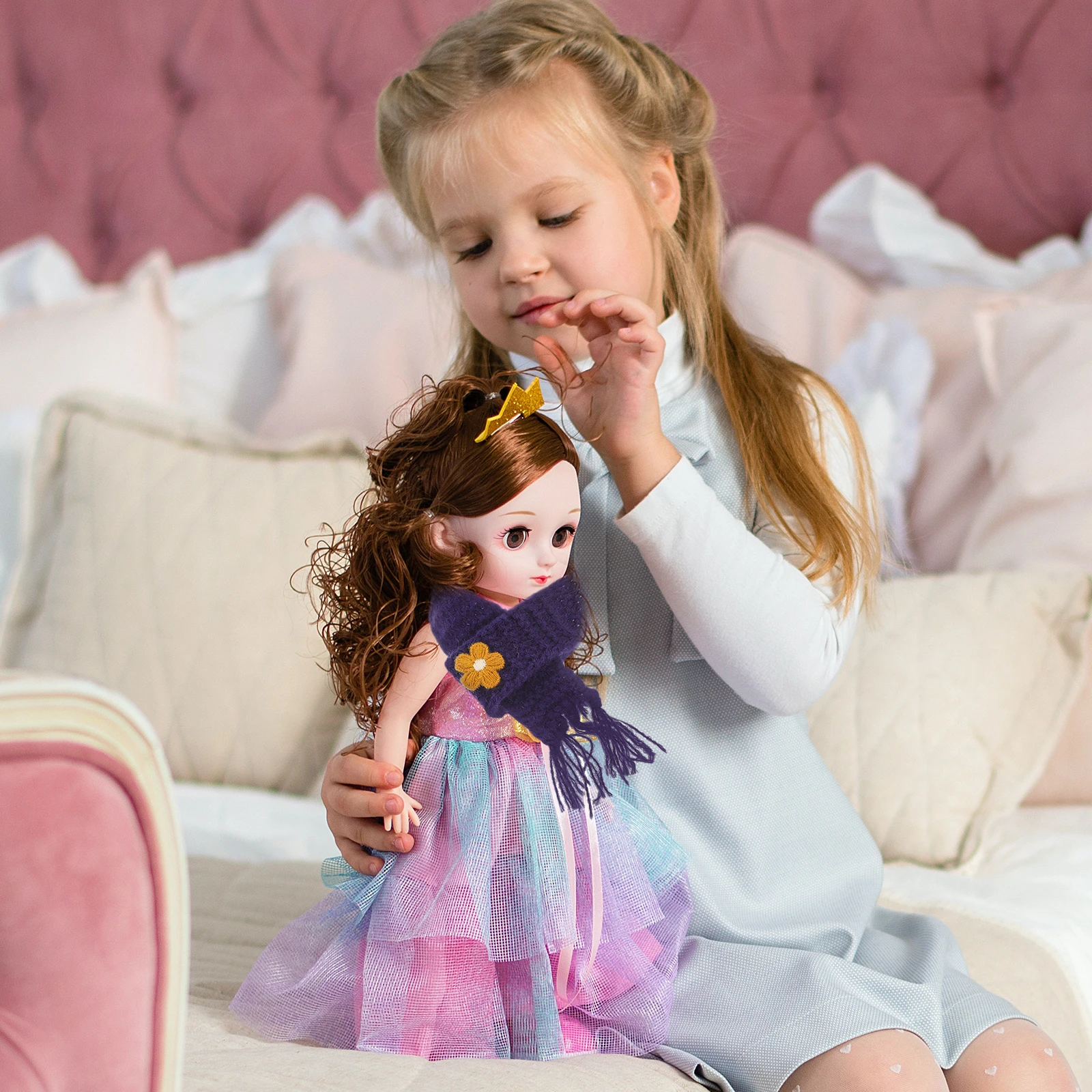 

5 Pcs Mini Scarf Soft Scarves Presents for Crafts Lightweight Girl's Fashion Decorate