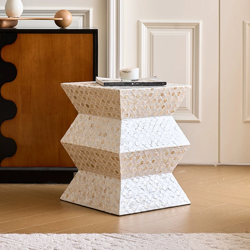 Nordic Furniture,Luxury Shell Tea Table,Living Room Side Table,Bedroom Nightstands,Creative Coffee Table,Display Stand,Art Shelf