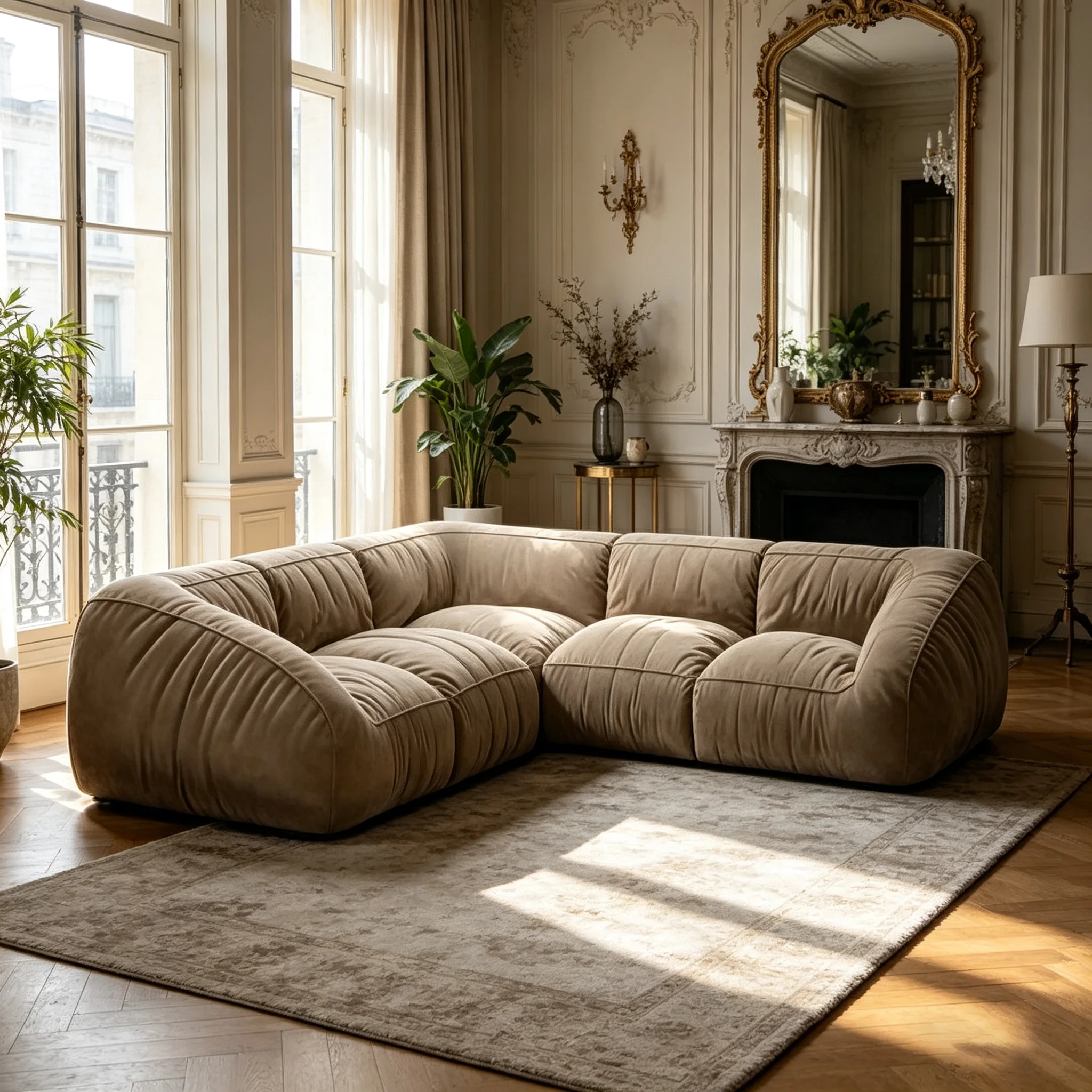 G*-Ergonomic Modular Sectional Sofa with Plush Velvet Cushions and Free  Design for Large Living Spaces