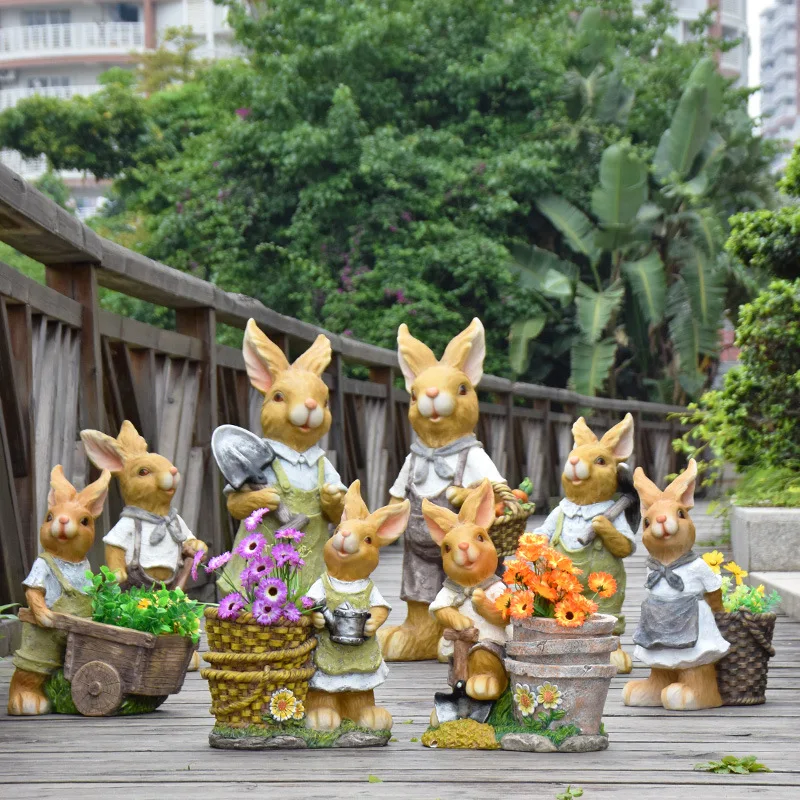 Outdoor Cartoon Flower Pot Villa Courtyard Bonsai Basin Simulation Animal Sculpture Statue Landscape Gardening Decoration